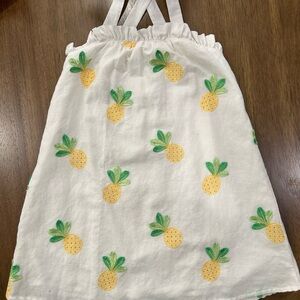 Janie and Jack White Sundress with Yellow Pineapples